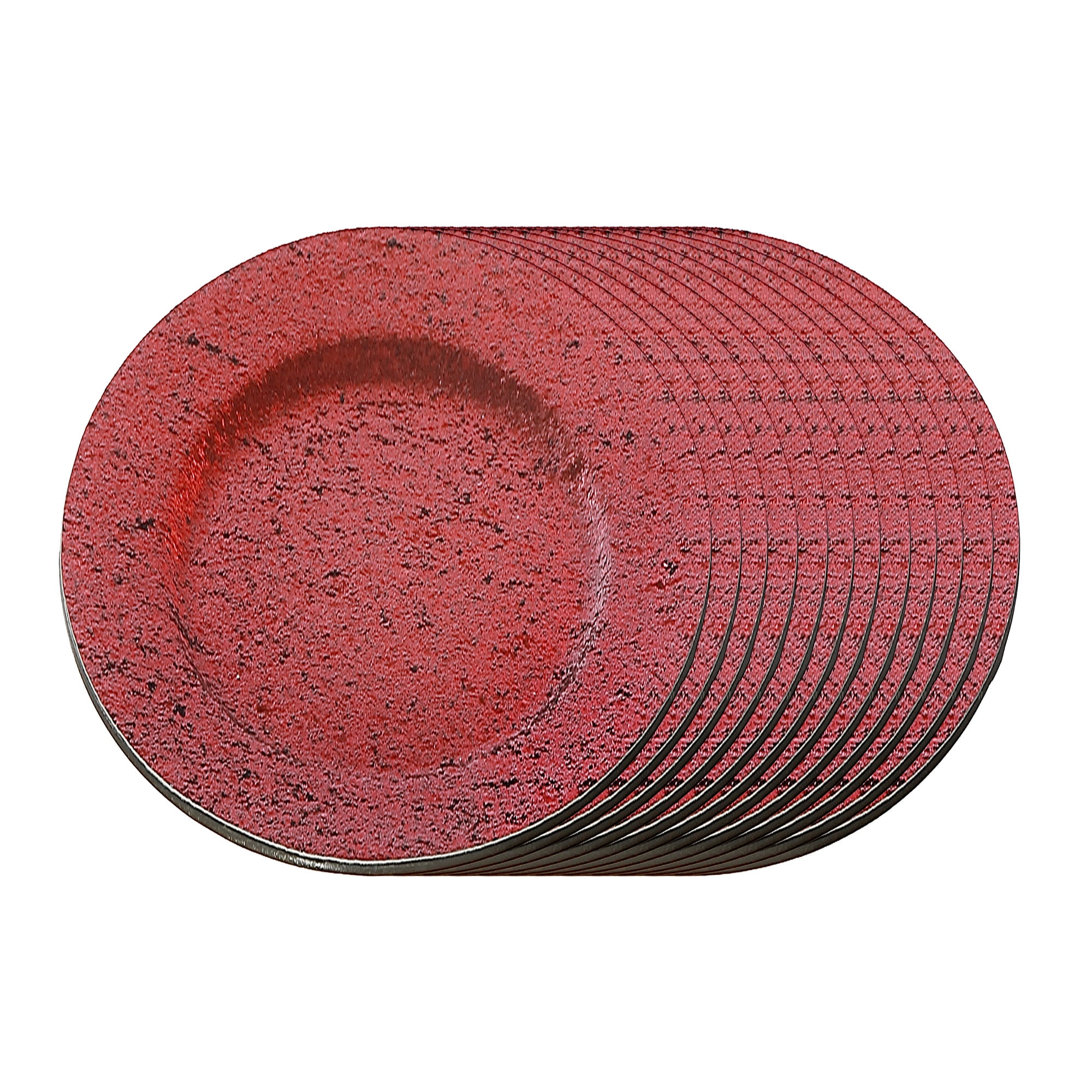 Charger Plate (Glitter) (Red) (13") - Set of 12