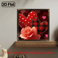 thumbnail image 2 of 2D Flat, 1pc Heart-Shaped Acrylic Decorative Plate - Rustic Buffalo Plaid Polka Dot Hearts with Rose Decor, 8x8 Inch Door Hanger Love Sign Suitable for Door, Wall, Home Window - Valentine's Day Gi, 2 of 9