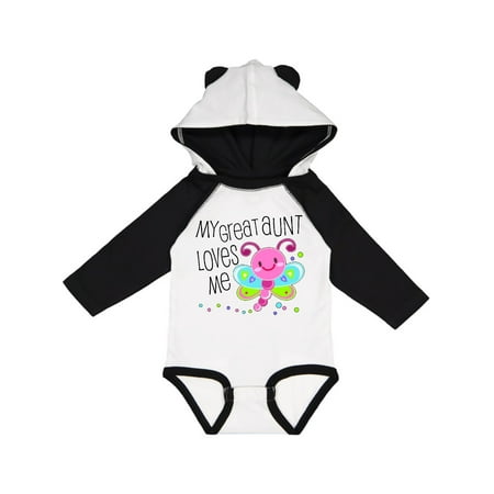 

Inktastic My Great Aunt Loves Me- cute dragonfly Gift Baby Boy or Baby Girl Long Sleeve Bodysuit