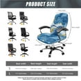 thumbnail image 5 of SCRAWLGOD Blue Marble Print Elastic Computer Chair Cover with Arm Rest Protector Cozy Removable Boss Chair Covers Scratch Resistant Rotating Chair Slipcover, 3 Pieces, S, 5 of 7