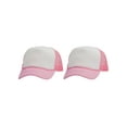 thumbnail image 1 of Top Headwear Men's Blank Rope Trucker Foam Mesh Plain White/Light Pink, 1 of 2