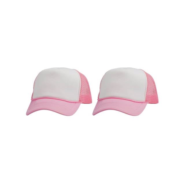 Top Headwear Men's Blank Rope Trucker Foam Mesh Plain White/Light Pink