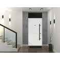 thumbnail image 6 of Front Exterior Prehung Steel Door / Deux 6072 Black Enamel / Top Exterior Window Sidelite / Entry Metal Modern Painted W36" x H80+16" Right hand Inswing, 6 of 6