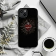 thumbnail image 6 of Dark Radiant Heart Phone Case, Gothic Sacred Heart Design with Silver Rays on Black, Slim Phone Protective Case for iPhone 16 15 14 13 12 Pro Max Mini, 6 of 6