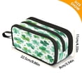 thumbnail image 3 of 3-Layer Zipper Pencil Case Pencil Pouch Large Capacity Pencil Pouch for Travel and Office Supplies Shamrocks and Clovers Pattern, 3 of 8