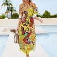 thumbnail image 3 of Robe en Chiffon à Lettres Abstraites Imprimé Graffiti Insane Robes Mignonnes Femme Manches Longues Mode de Rue Col en V Oversize Robe Décontractée, 3 of 5