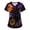 131#Green, variant on Breathable Womens Nursing Scrub Tunic All Over Witch Print V Neck Short Sleeve Hospital Uniform 4XL