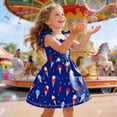 thumbnail image 4 of TOWED22 Girls July 4th Dress Red White Blue Star Toddler Patriotic Outfit American Flag Sundress(Navy,4-5 Y), 4 of 5