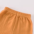 thumbnail image 4 of UngA Toddler Baby Boy 2 Piece Outfit Summer Cotton Linen Casual Short Sleeve T-Shirt Pants Set Kids Cute Plain Spring Clothes (Orange,2-3 Years), 4 of 5