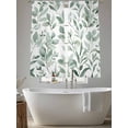 thumbnail image 5 of Eucalyptus Leaf Sheer Curtains 72 Inch Long 2 Panels, Green Botanical Rustic Watercolor Leaf Light Filtering Rod Pocket Semi Sheer Curtains, Sheer Voile Drapes for Living Room Bedroom, 52"x72", 5 of 5