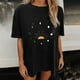 thumbnail image 1 of Puntoco Blusa de manga corta con estampado de calavera, sol y luna para mujer, estilo vintage, con mangas caídas Puntoco Puntoco-3318, 1 of 7