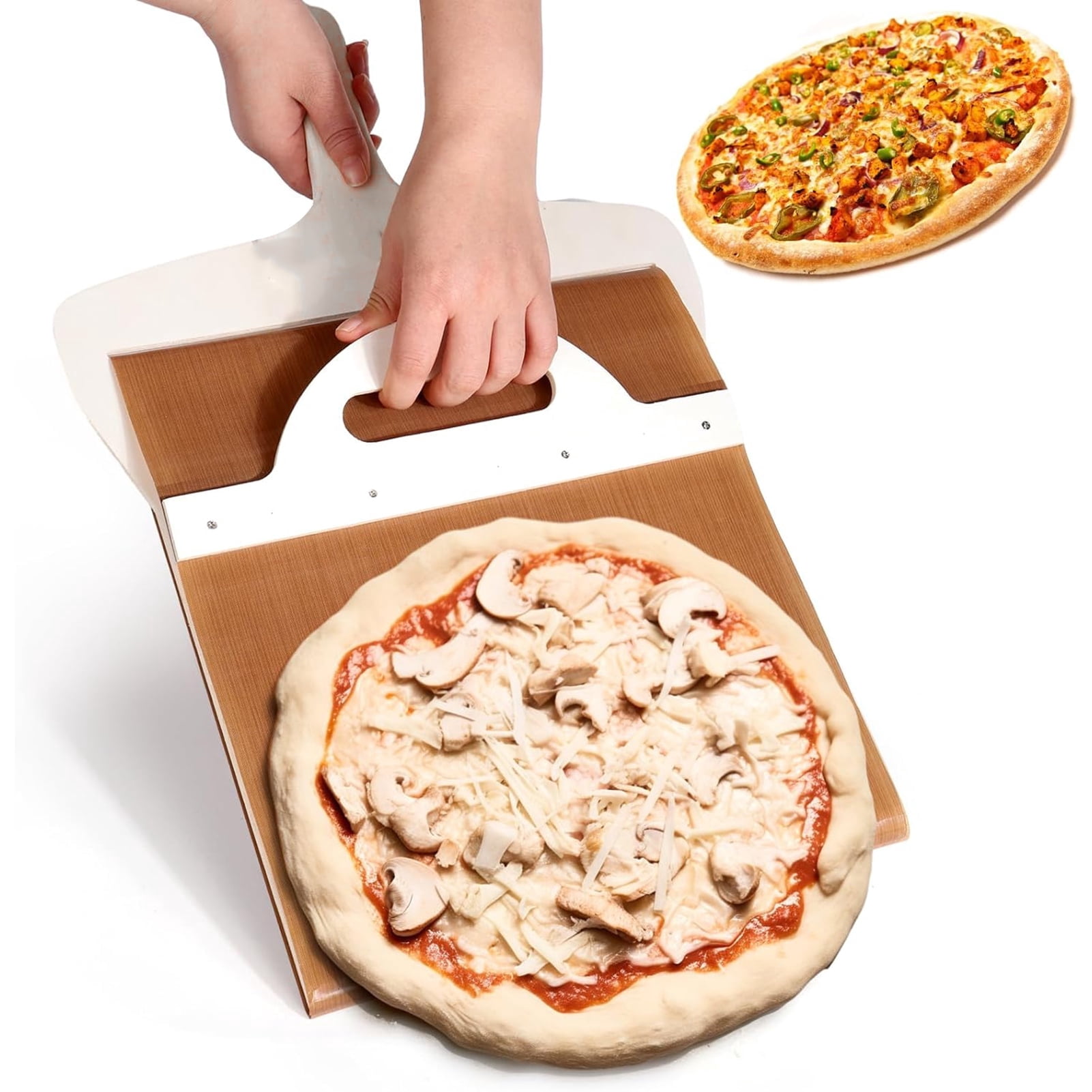 Sliding Pizza Peel Shovel + Free Replacement Tarpaulin Removable Wooden Handle Pizza Spatula with Tarps Baking Tools Drop shipping