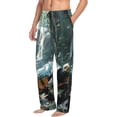 thumbnail image 6 of Salouo Turtle In Jungle Waterfall Print Pajama Pants for Men, Lounge Pants Elastic Waistband Casual Men's sleepwear Loungewear Sleep Pajama Pant -XX-Large, 6 of 7