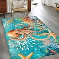 thumbnail image 2 of Ocean Octopus Washable Area Rug 3x5 111 Marine Life Coral Starfish Retro Low-Profile Large Area Rugs with Non Slip Backing Indoor Floor Carpet for Entrance Living Room Bedroom Home Office, 2 of 9
