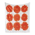 thumbnail image 1 of Orange Soft Flannel Fleece Throw Blanket, Arrangement of Orange Gerberas Botanical Bouquet Seasonal Growth Garden Spring Theme, Cozy Plush for Indoor and Outdoor Use, 50" x 60", Orange, by Ambesonne, 1 of 6