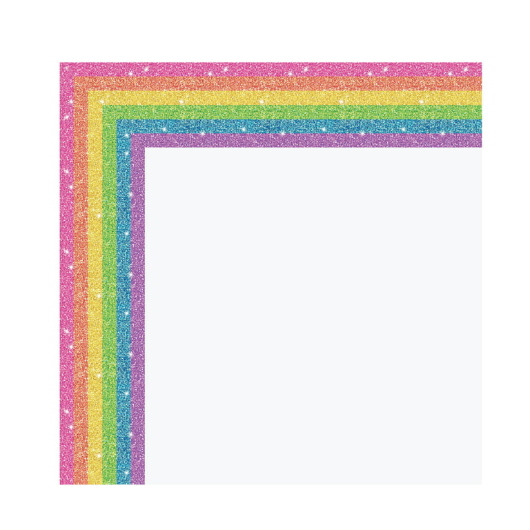 Pen + Gear White Poster Board with Rainbow Glitter Frame, 22x28 