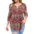 thumbnail image 3 of a.Jesdani Womens Plus Size Long Sleeve Tunic Tops Casual Floral Henley Shirts m-4x, 3 of 8