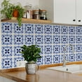 thumbnail image 4 of Mi Alma Floral Blue Tile Stickers - Removable Vinyl 4x4, 24 pcs, 4 of 9