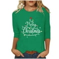thumbnail image 2 of Craaazy Christmas Shirts Christmas Fashion Printed Womens Tops Round Neck 3/4 Sleeve T-shirt Fall Shirts for Women Gifts for Women, 2 of 5