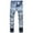 Blue, variant on SBYOJLPB Men Pants Men'S High-End Stretch Nostalgic Frayed Slim-Fit Jeans