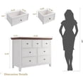 thumbnail image 2 of BOSHIRO 7-Drawer Modern Dresser for Bedroom, Wide Storage Chest Organizer with Antique White Body and Brown Top, 2 of 6