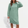 thumbnail image 2 of SUNBS Women Hoodies Dress Hooded Sweatshirts Dress Casual Long Sleeve Tunic Tops Oversized Cloths with Pocket, 2 of 8