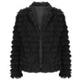 thumbnail image 4 of XPMWRP Women's Faux Fur Open Front Coats Oversized Loose Solid Color Jackets Trendy Casual Winter Warm Outerwear Black M, 4 of 6