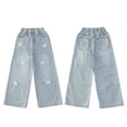 thumbnail image 4 of EnJoCho Girls Wide Leg Jeans Loose High Waist Bow Embroidery Denim Pants Skateboard Style Pocket Trousers For Kids Spring Fall Trendy Y2𝖪 Streetwear Casual Daily Outfit, 4 of 4