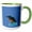 Green/White, variant on 3drose, Turquoise Blue Fishing Bird Vector Art, 11oz Two-tone Green Mug