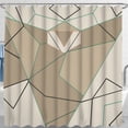 thumbnail image 1 of Modern Geometric Shower Curtain - Abstract Overlapping Shapes in Beige, Green & White - Stylish Minimalist Design for Contemporary Bathrooms, 1 of 4