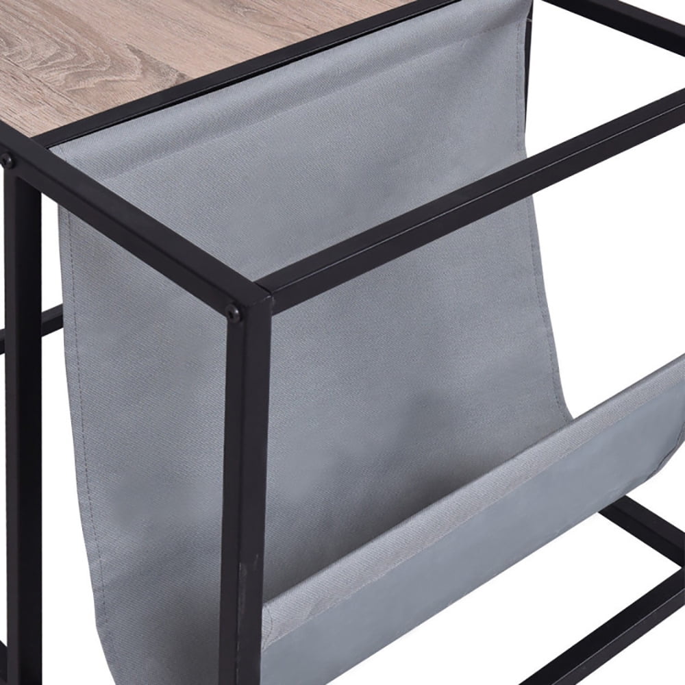 Finihen End Table, Accent Metal Magazine Organizer, Sofa Side Table, Bed Side Table, for Living Room, Bedroom, Brown Finihen End Table, Accent Metal Magazine Organizer, Sofa Side Table, Bed Side Table, for Living Room, Bedroom, Brown