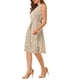 thumbnail image 4 of Vestido midi sin mangas de corte A con cuello en forma de llave y cintura ajustable, estampado de flores pequeñas, color blanco, talla XL, 4 of 7