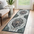 thumbnail image 2 of FairOnly Black 2'x6'Oriental Style Non Slip Runner Rug Vintage Medallion Machine Washable Low Pile Indoor Rugs for Bedroom Kitchen, 2 of 7