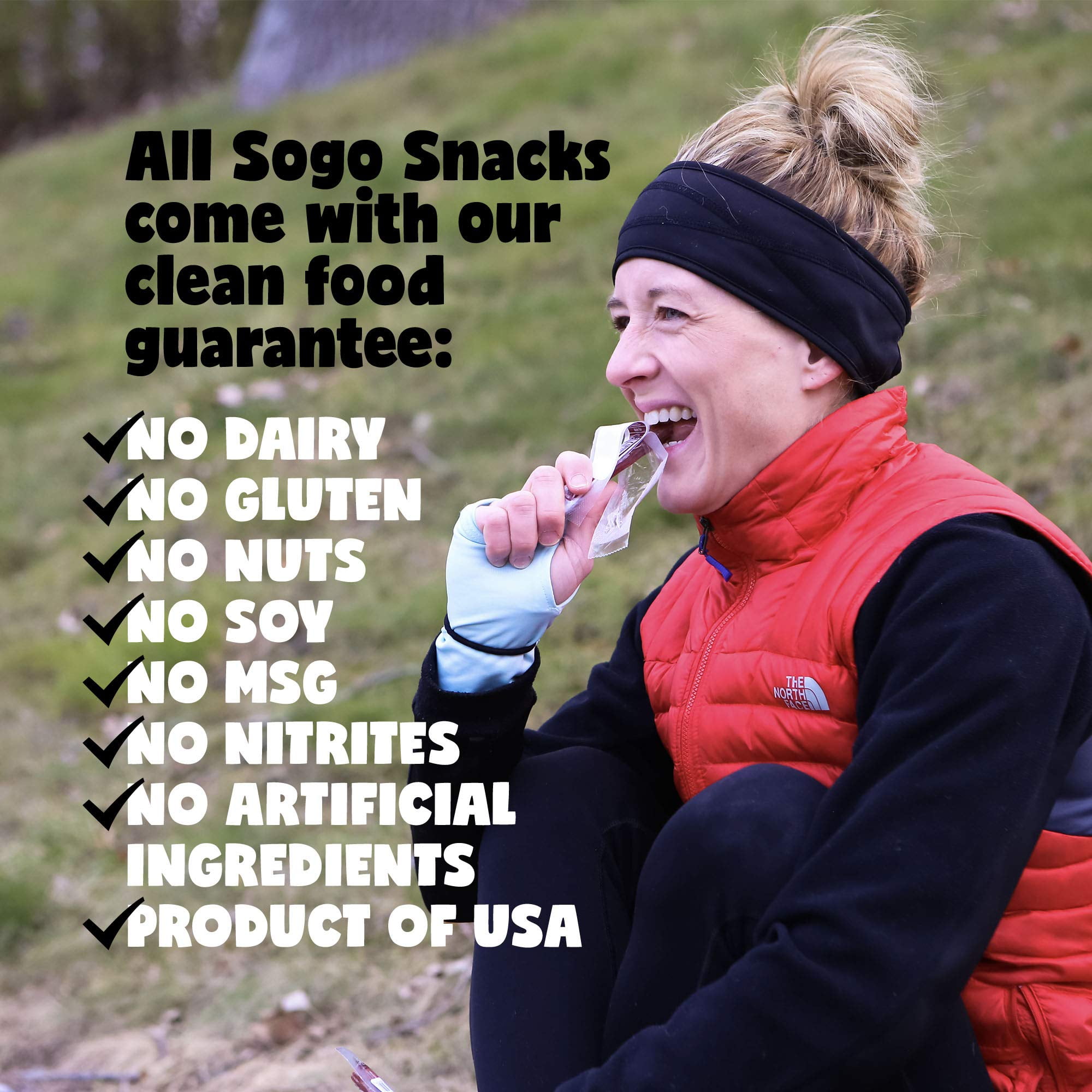 Garlic, Sogo Snacks Iowa Smoked, No Sugar, 100% Grass-fed/finished, Non-GMO Beef Sticks. No Added Nitrates, Gluten, Soy, MSG, Dairy, or Nuts. Keto, Paleo Friendly (Garlic-ISR, 1-oz, 48 Cnt)
