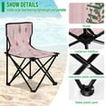 thumbnail image 4 of 600D Oxford Camping Chair Portable Foldable Chair Supports 220 lbs for Picnic, Fishing, Backpacking Pink Christmas Pattern, 4 of 8