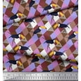 thumbnail image 3 of Soimoi Velvet Fabric Check & Toucan Bird Decor Fabric Printed Yard 58 Inch Wide, 3 of 4