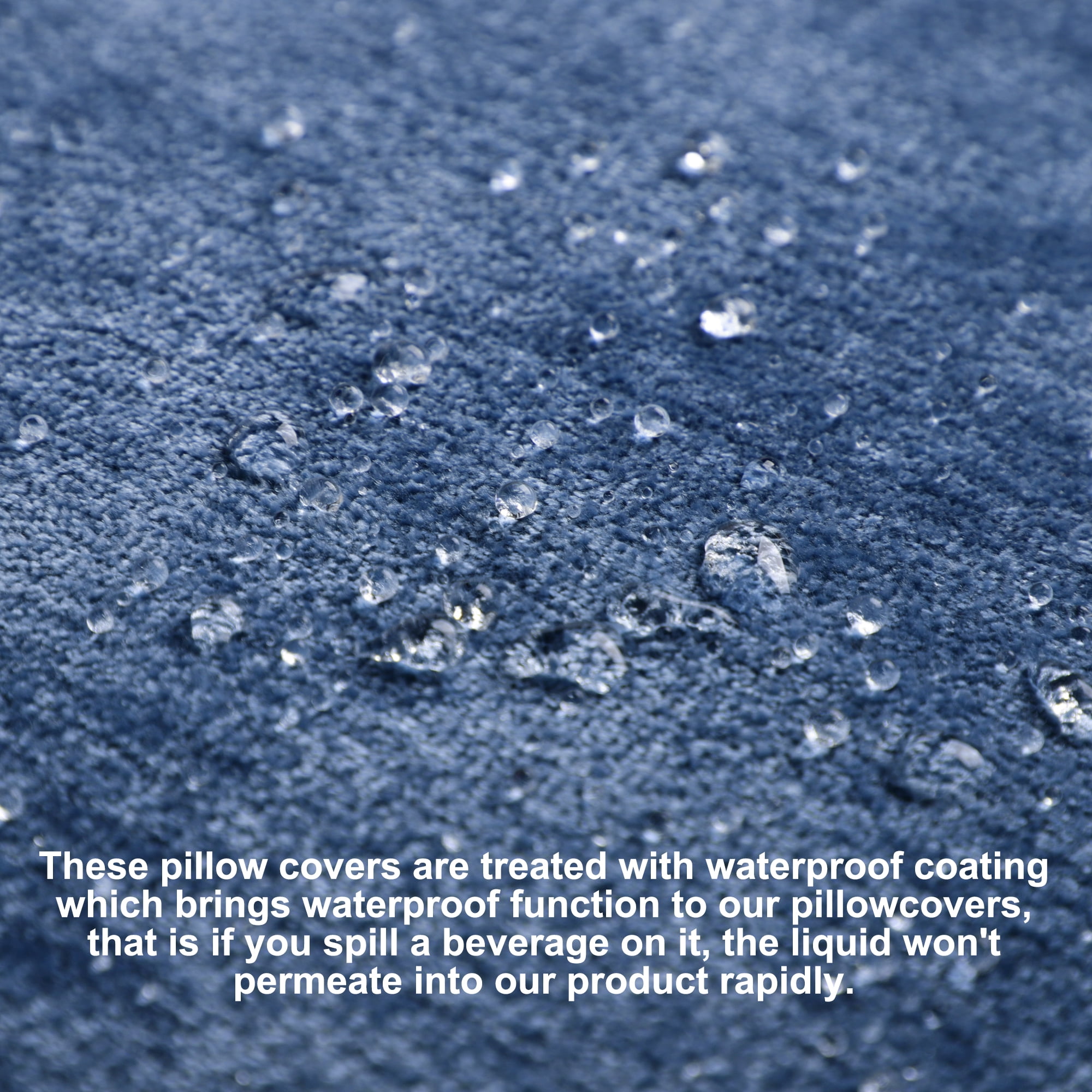Unique Bargains Soft Water Repellent Throw Pillow Covers Navy Blue 12"x20"