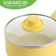 thumbnail image 3 of GreenLife Soft Grip 1QT and 2QT Saucepan Set, Healthy Ceramic Nonstick, Dishwasher Safe, Glass Lids, Stay-Cool Handles, Easy Clean Cookware, Kitchen Essentials, Yellow, 3 of 7