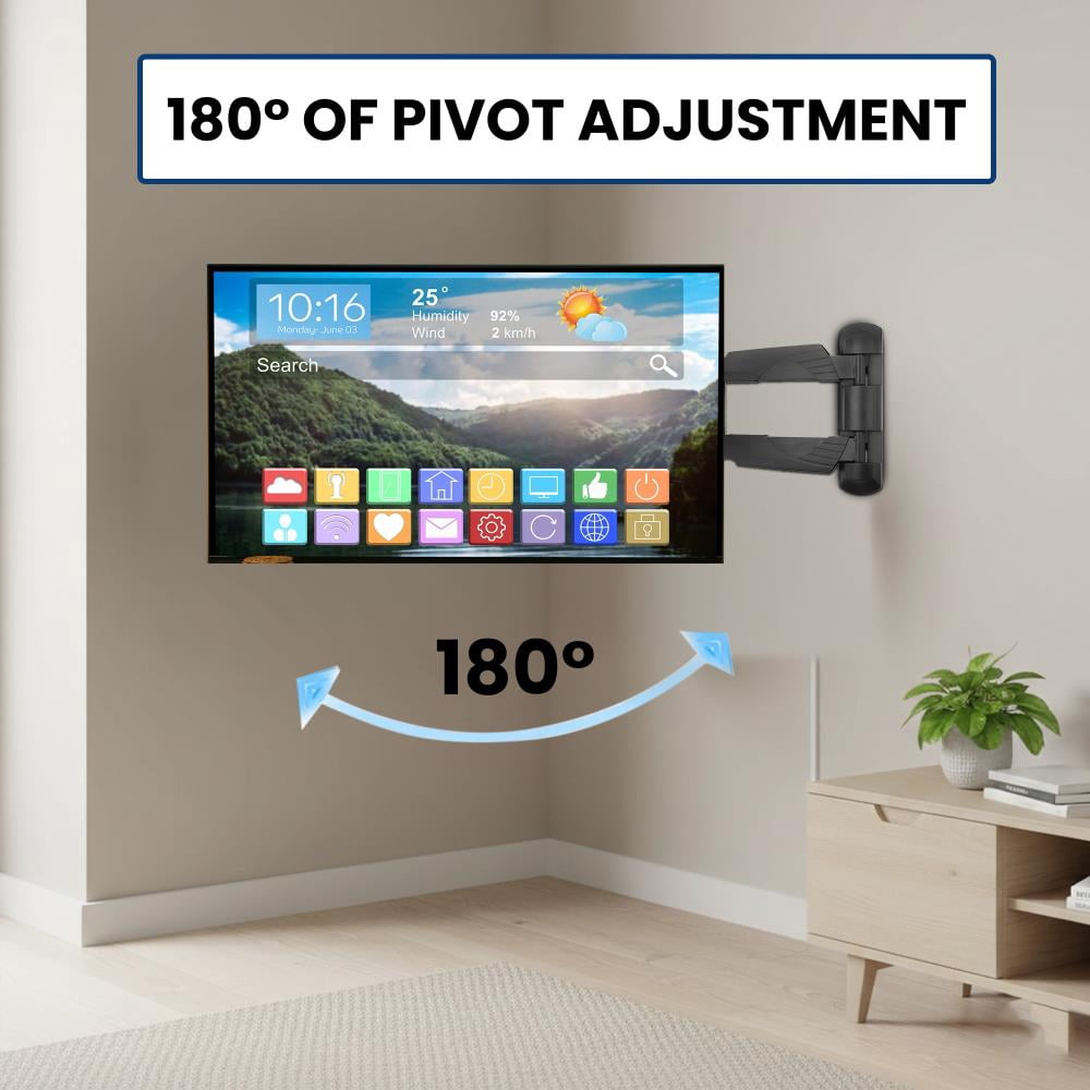 Lectronify Full Motion TV Wall Mount for 25–55" TVs, Swivel & Tilt Adjustable Arm, 77 lb Capacity, VESA Up to 400x400, Space Saving Design