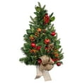 thumbnail image 2 of Kurt Adler Pre-Lit Battery Operated Decorative Berries and Pomegranate Christmas Wall Tree, 22in, 2 of 7