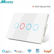 Melery Wifi Smart Life Tuya Light Wall Switch Interruptor Glass Touch Panel Wireless Voice Remote Control By Alexa Google Home