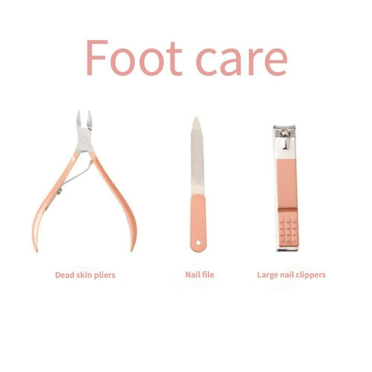 Nail Clippers and Beauty Tool Portable Set, Rose Gold Martensitic Stainless  Steel Manicure Set 12 in 1, with Pink Leather Bag, Suitable for Home
