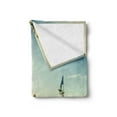 thumbnail image 2 of Golf Soft Flannel Fleece Throw Blanket, Sunset at the Golf Field in Countryside Relaxing Dominican Resorts, Cozy Plush for Indoor and Outdoor Use, 60" x 80", Green Cadet Blue, by Ambesonne, 2 of 5
