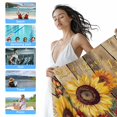 thumbnail image 5 of Butterfly Sunflower Beach Towels Blanket Soft&Absorbent Quick Dry Microfiber Live Love Laugh Farmhouse Wood Textured Pool Towels for Swimming ,Yoga, Sports, Gym, Camping,Large 30X60in,, 5 of 8