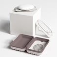thumbnail image 1 of Soap Box with Lid | Thickened Portable Travel Soap Holder | Fashion Household Plastic Soap Case | Secure Leak Proof Tray | 1 Pack | Blue Orange Gray | 12x8x5cm | 90g | Bathroom Storage Organizer, 1 of 6