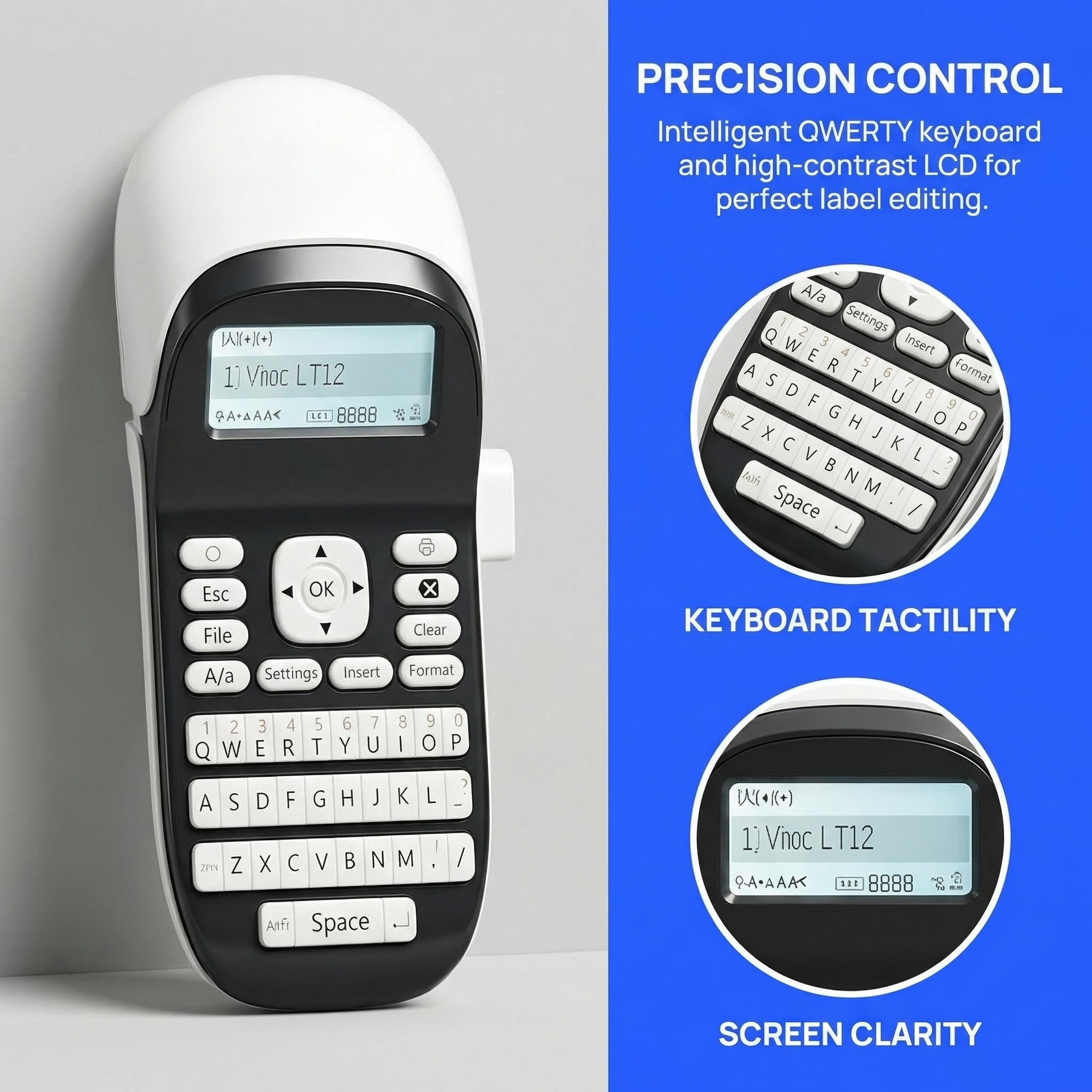 Label ribbon printer, Bluetooth label maker, desktop label machine, upgraded LT12 portable handheld label printer. Supports multiple fonts and USB charging, ideal for home and office use.