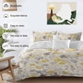 thumbnail image 3 of 3 Piece Yellow Grey Botanical Duvet Cover Set Full Size,Microfiber Comforter/Quilt Cover with Corner Ties and 2 Pillowcases,Spring Floral Watercolor Rustic All Season Soft Bedding with Zipper Closure, 3 of 8