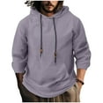 thumbnail image 3 of CFLVAEK Cotton Linen Hoodies for Men Loose Fitted Long Sleeve Hoodie Sweatshirts Big and Tall Drawstring Pullover Tops with Pocket Dark Gray L, 3 of 9