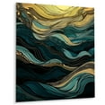 thumbnail image 2 of Designart "Symphony of Green Lines I" Minimalism Line Art Metal Wall Decor, 2 of 5