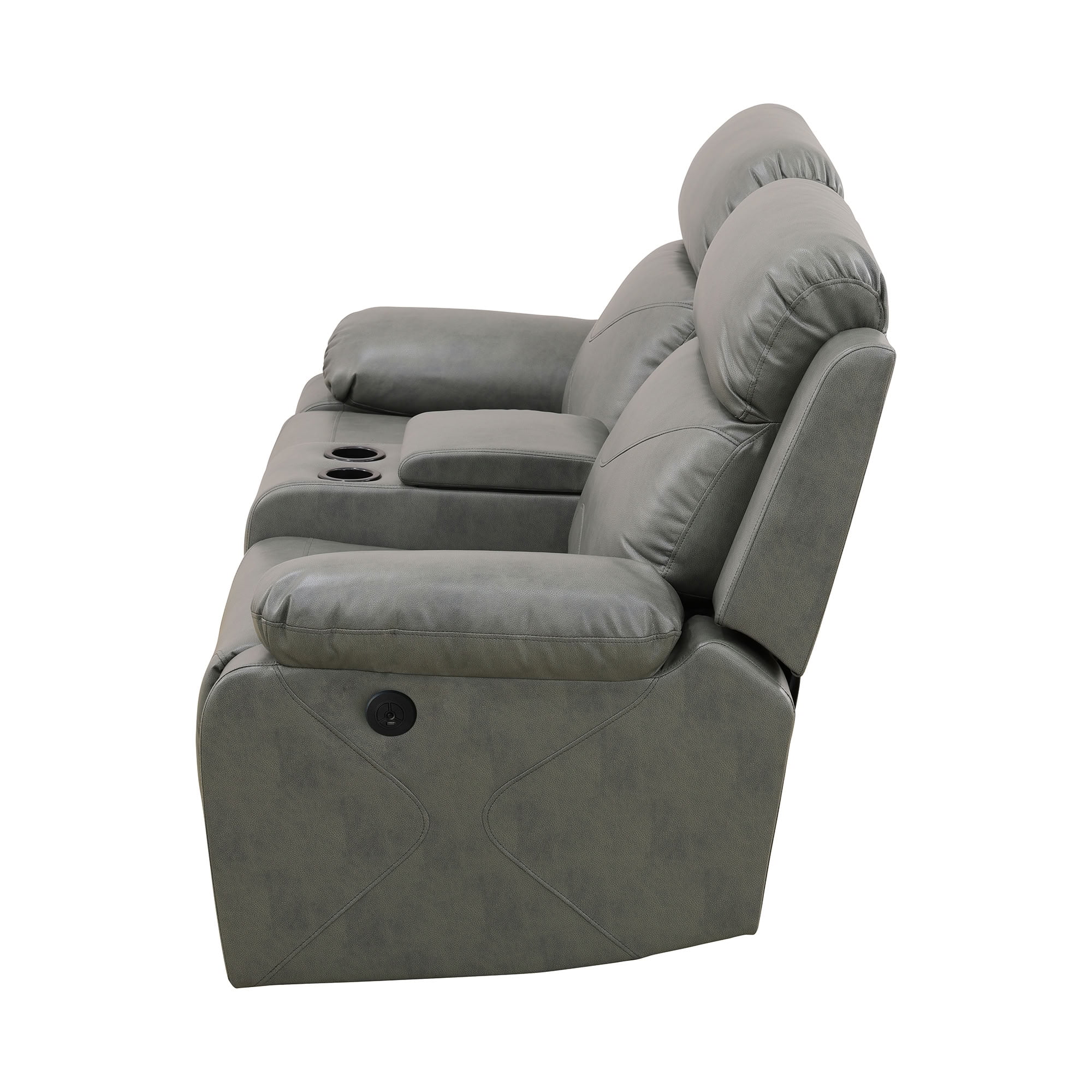 MAYEERTY 2-Seater Recliner Loveseat, Breathing Leather Sofa with Storage & USB Charging for Apartment Living Room Couple Spaces